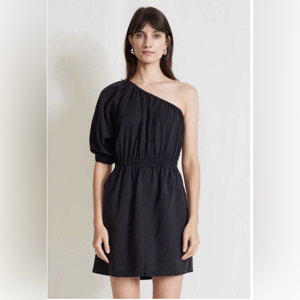 Apiece Apart One-Shoulder Palma Dress in black size S
